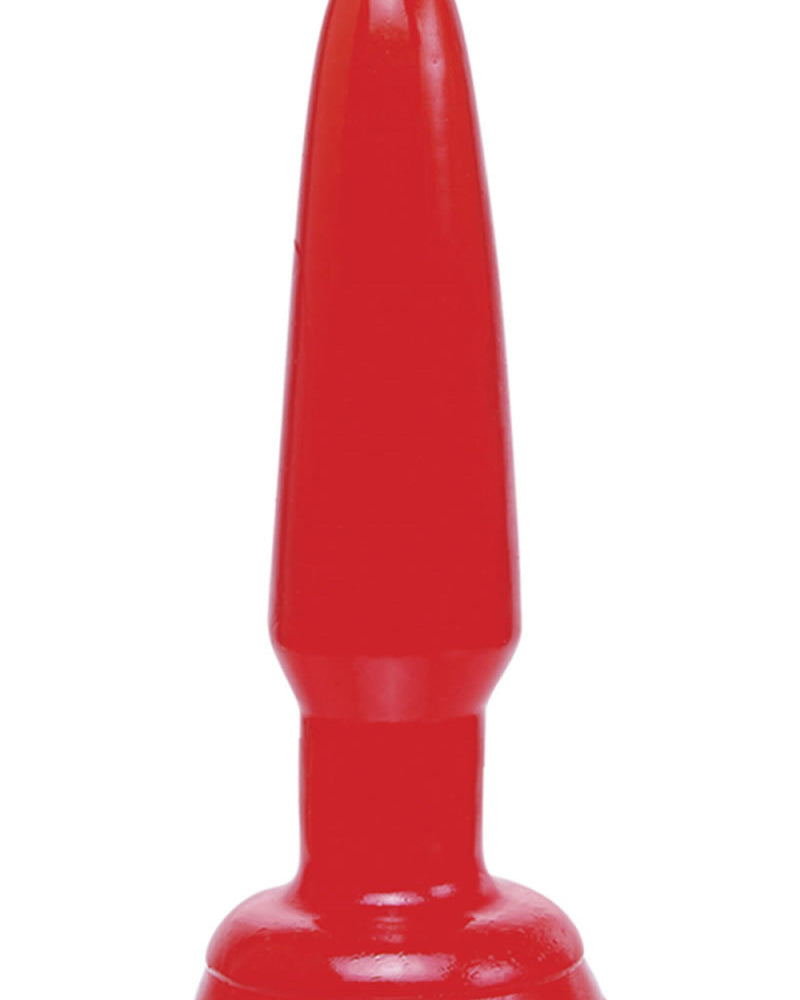 Tapón anal para principiantes Basix Rubber Works, resistente al agua, 3,75 pulgadas, color rojo