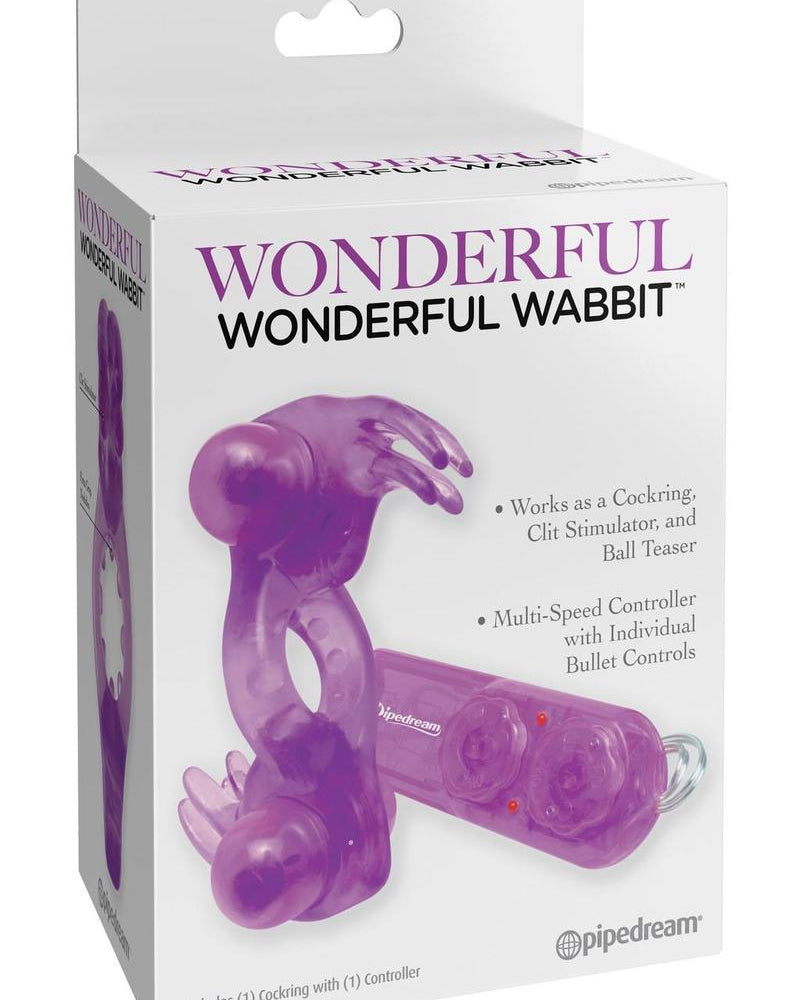 Maravilloso anillo para el pene de conejo morado