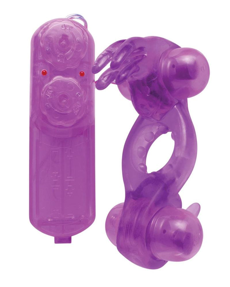 Maravilloso anillo para el pene de conejo morado