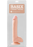 Basix Rubber Works - Pene de 8 pulgadas con ventosa, color carne