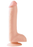 Basix Rubber Works - Pene de 8 pulgadas con ventosa, color carne