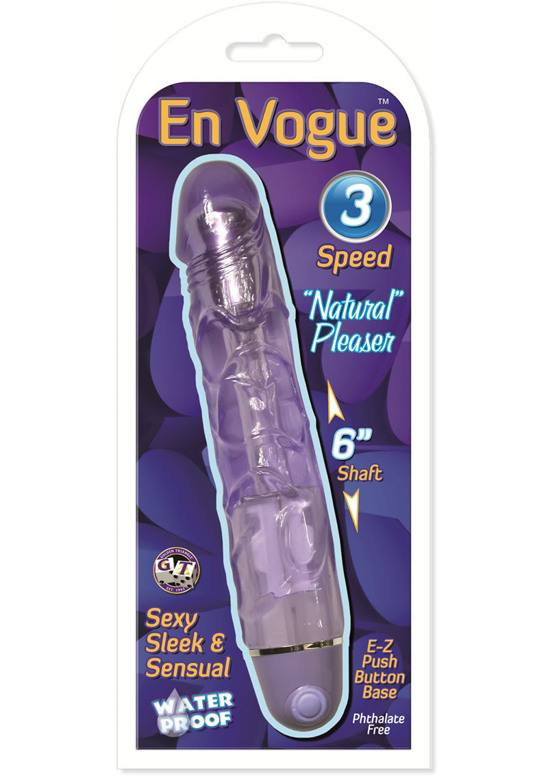 En Vogue Natural Pleaser Realistic Vibrator Waterproof Lavender 6 Inch