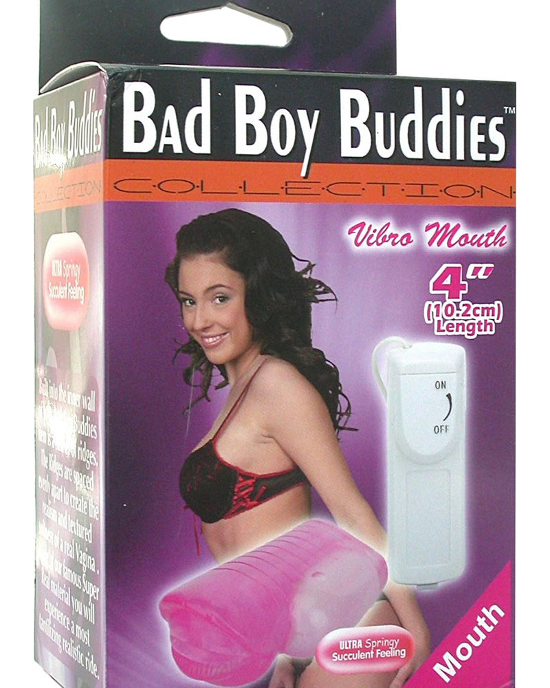 BOCA VIBRADORA BAD BOY BUDDIES DE 4 PULGADAS BOCA ROSA
