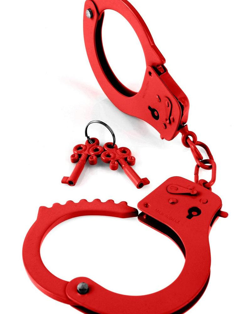 Esposas de diseño de fantasía fetichista, color rojo