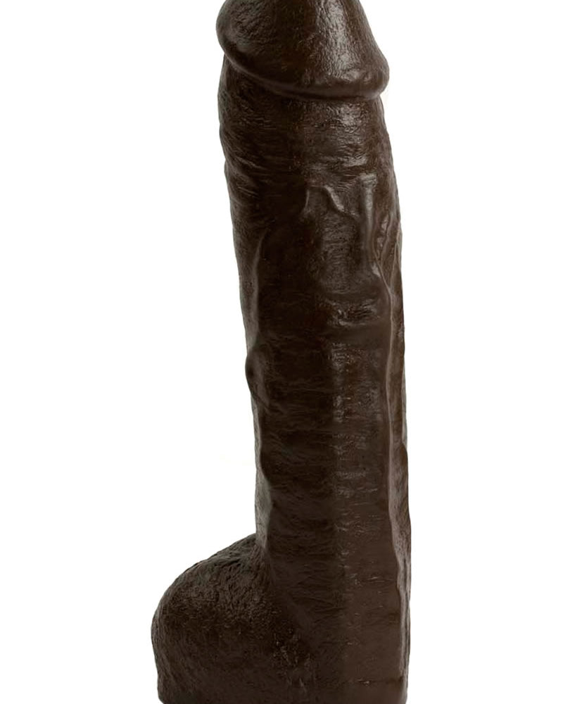 Pene realista Vac U Lock Hung de 12,5 pulgadas, color marrón