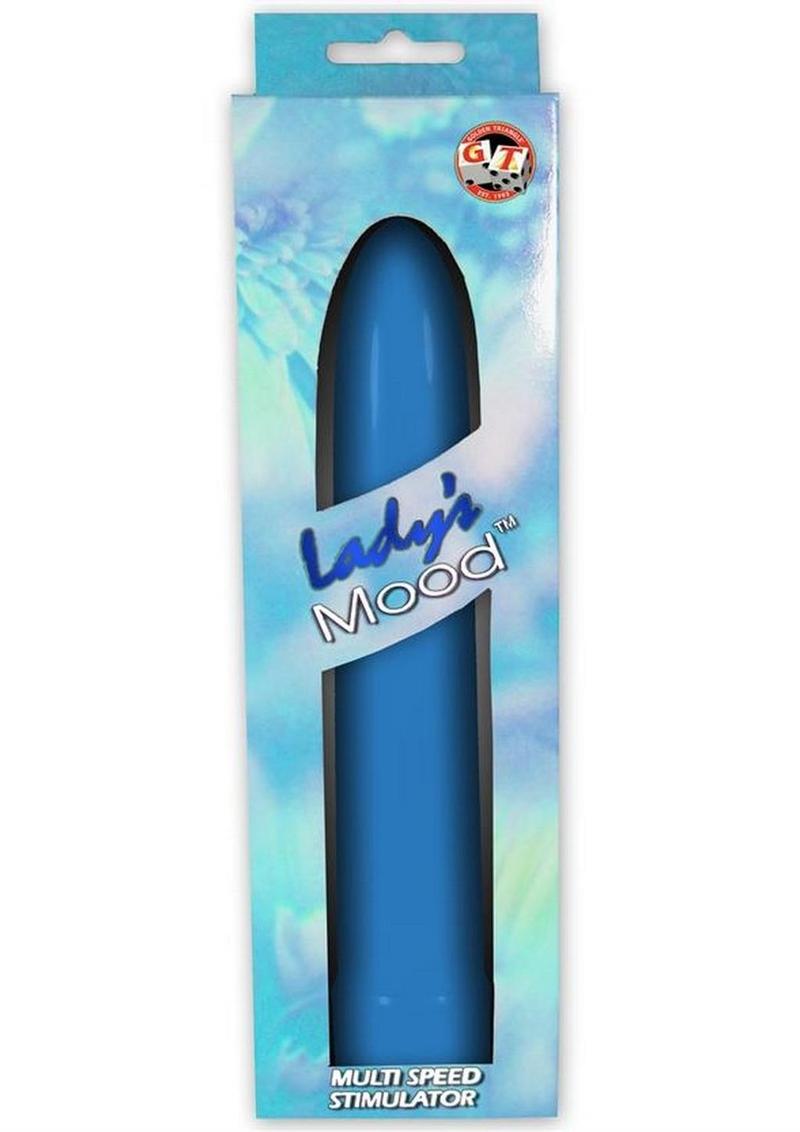 LADYS MOOD 7 INCH PLASTIC VIBRATOR BLUE