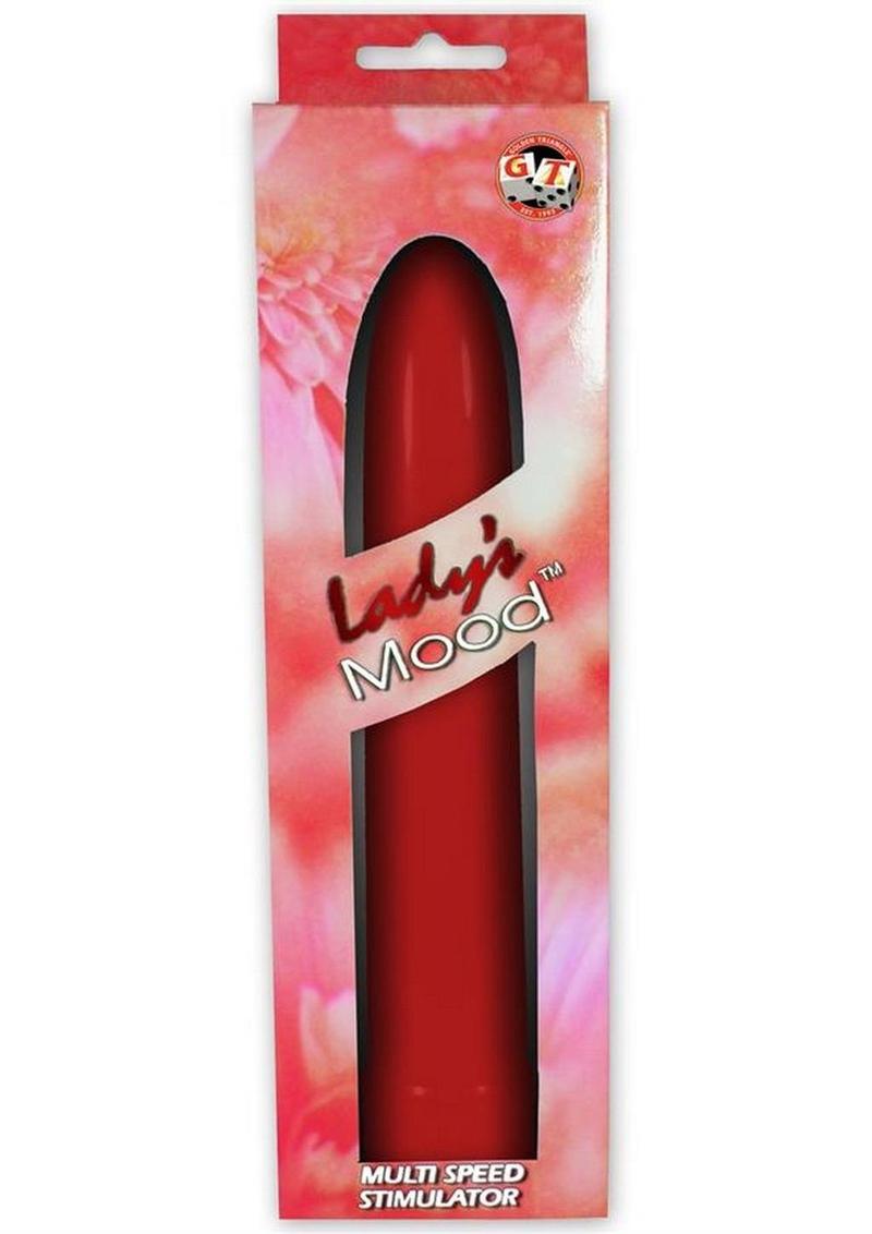 LADYS MOOD 7 INCH PLASTIC VIBRATOR RED