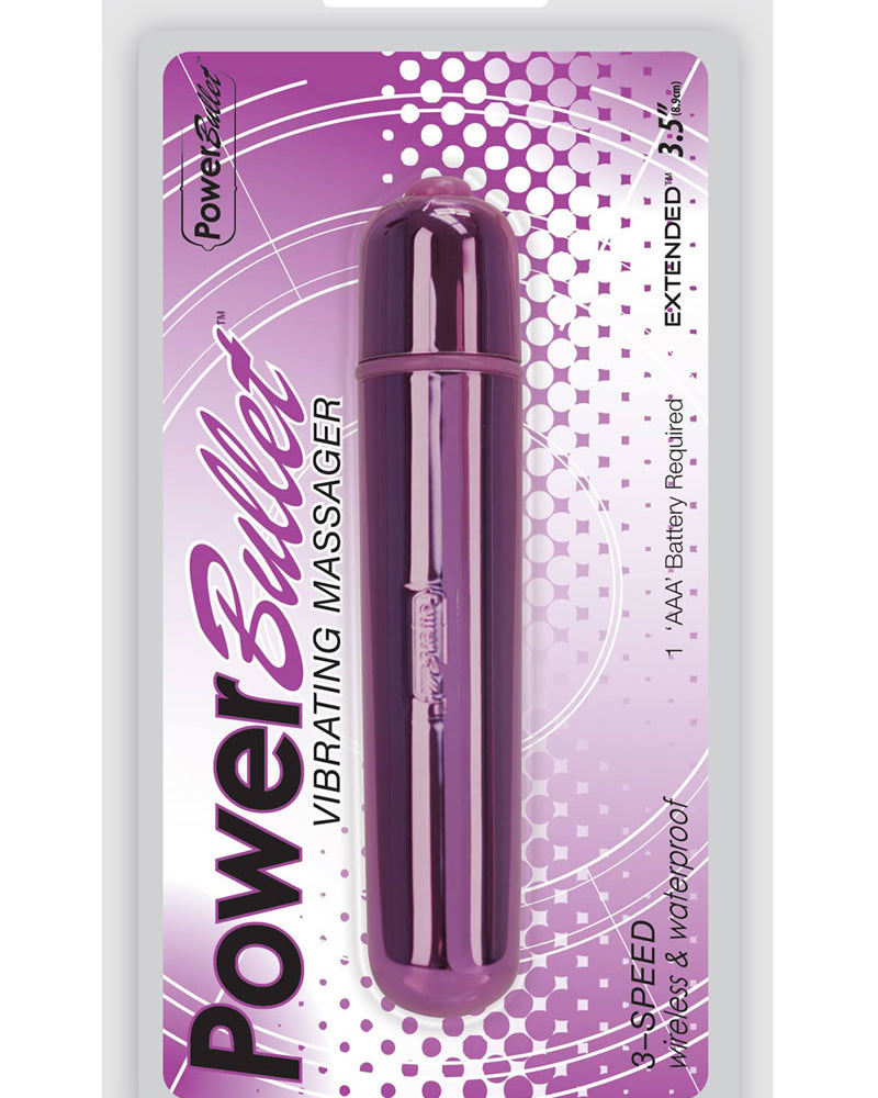 Power Bullet Extended - Bala metálica morada resistente al agua de 3,5 pulgadas