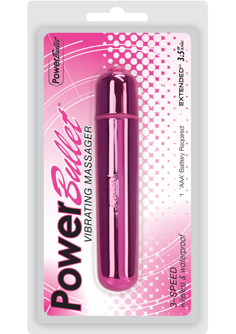 Bala Power Bullet Extended impermeable color rosa metalizado de 3,5 pulgadas