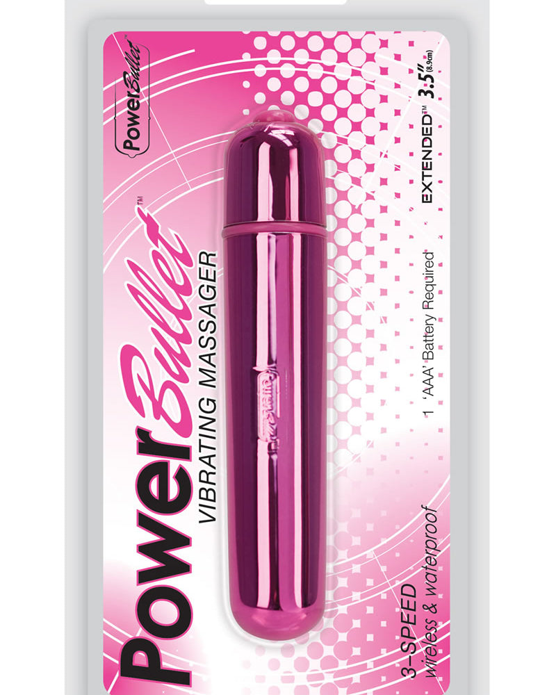 Bala Power Bullet Extended impermeable color rosa metalizado de 3,5 pulgadas