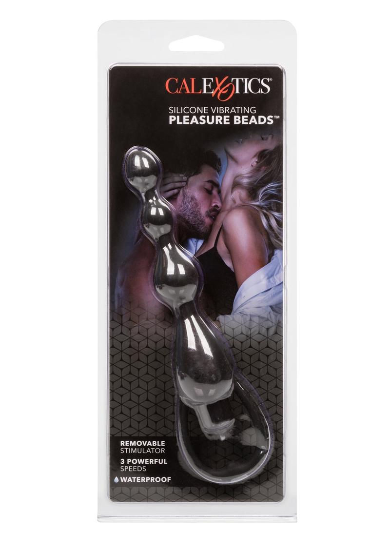 Perlas de placer vibratorias de silicona con estimulador extraíble de 3 velocidades, 5,75 pulgadas, color negro