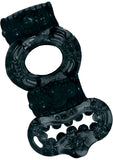 Macho Double Power Cock & Balls Ring Black