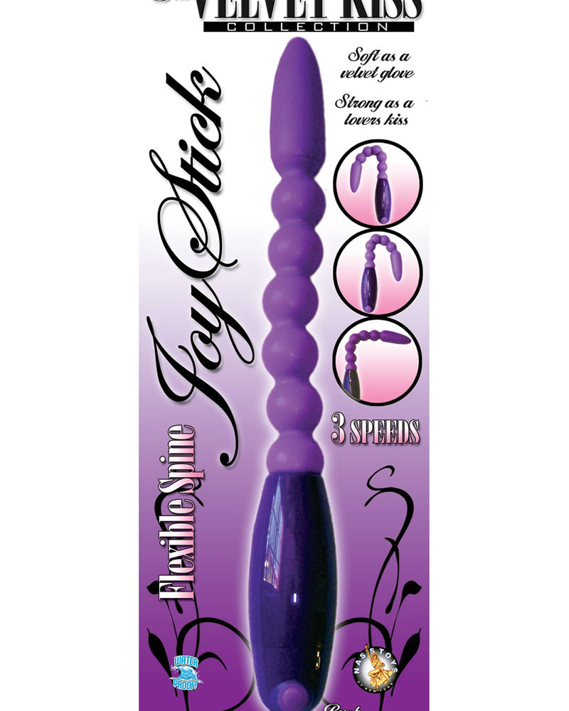 Joy Stick de la colección Velvet Kiss con eje flexible, resistente al agua, 7 pulgadas, morado