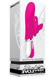 Vibrador de silicona recargable Wings of Desire, resistente al agua, color rosa, 7,75 pulgadas