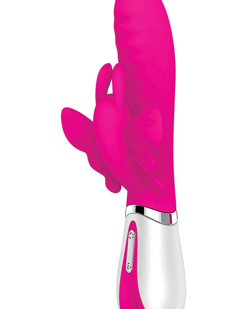 Vibrador de silicona recargable Wings of Desire, resistente al agua, color rosa, 7,75 pulgadas