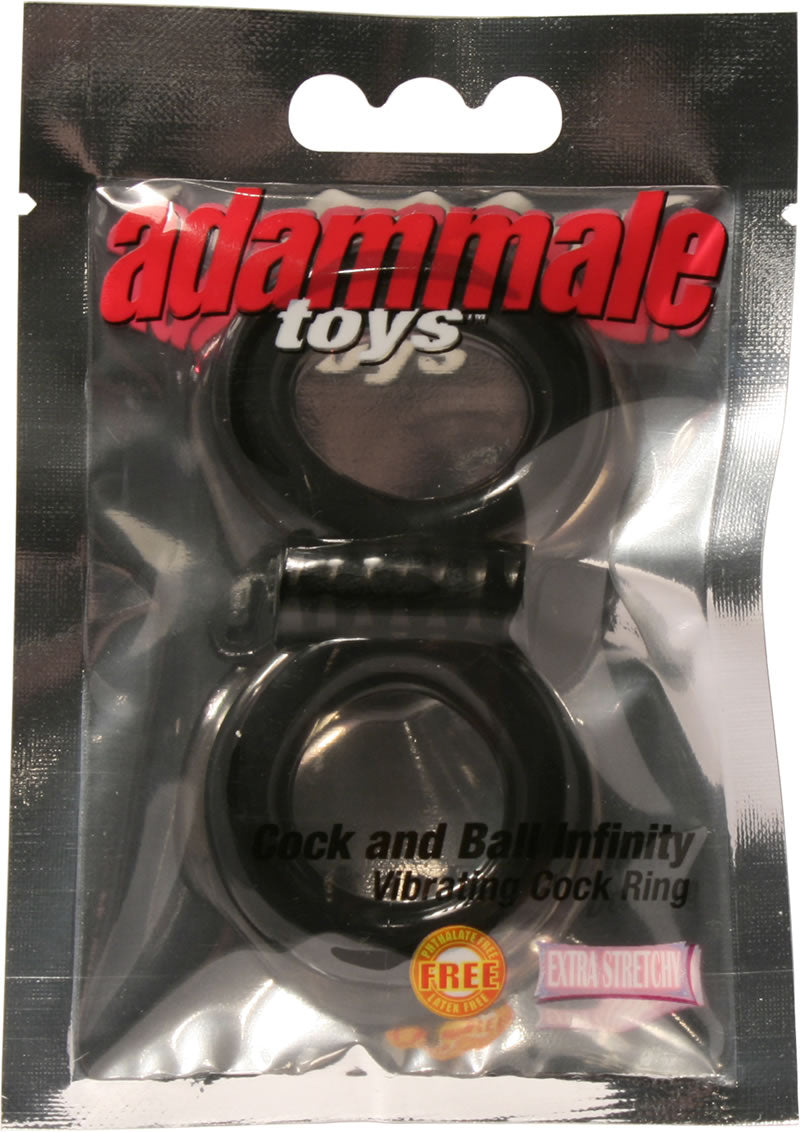 Anillo vibrador para pene y testículos Infinity de Adam Male Toys, color negro