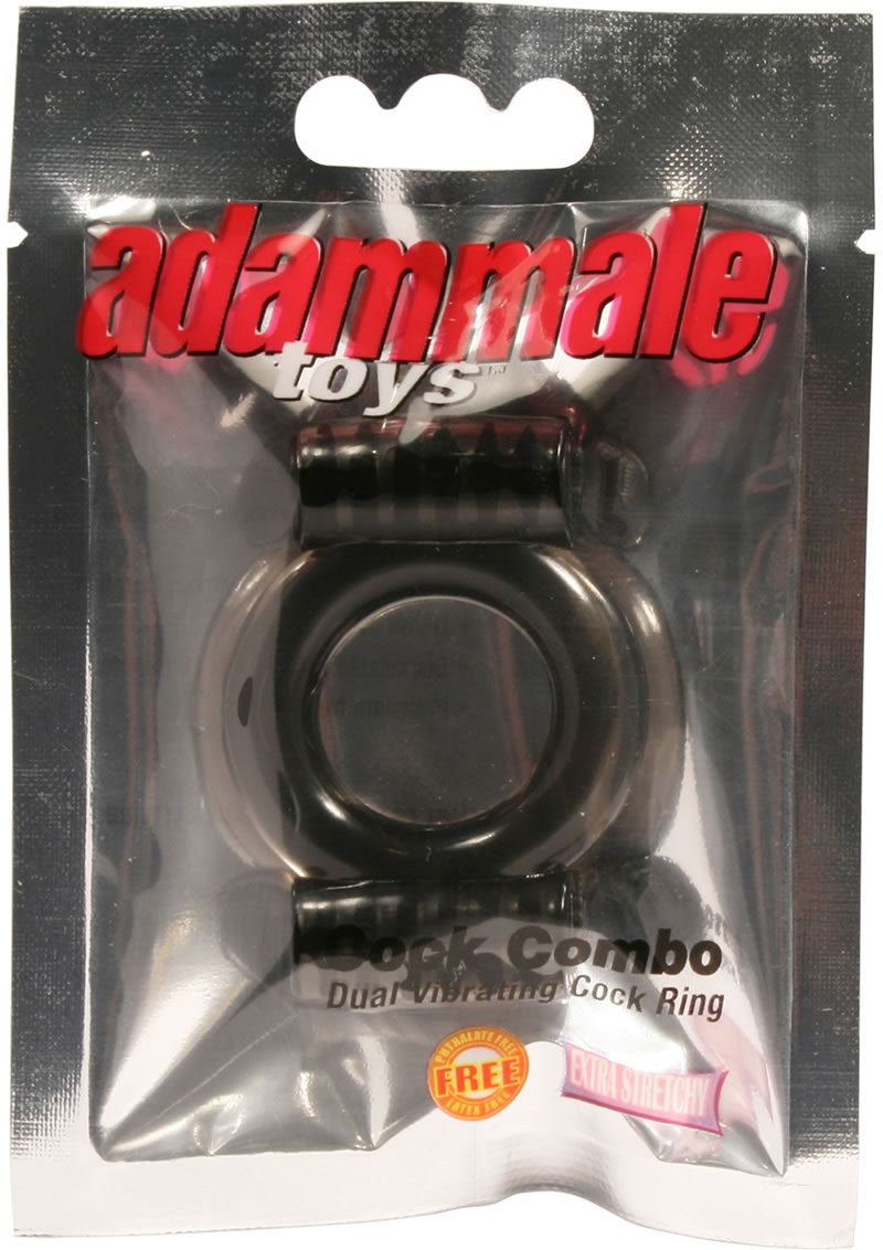 Adam male Toys - Cock Combo Vibrating Ring - Black