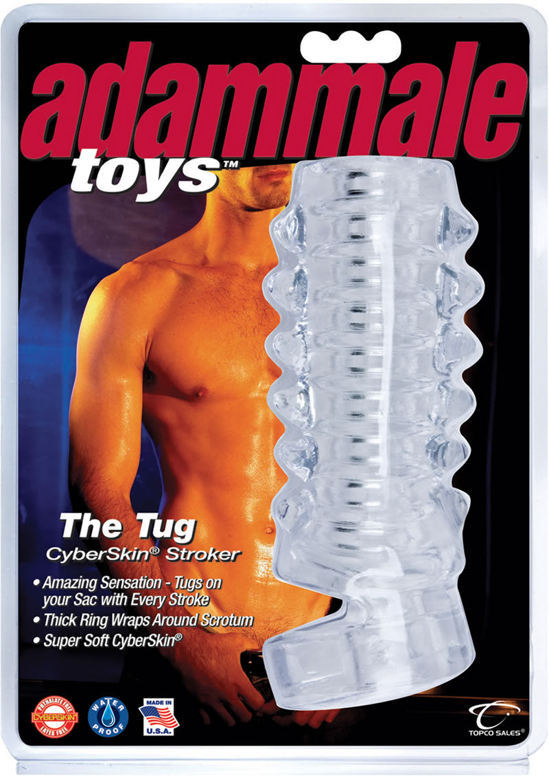 Juguetes masculinos Adam - The Tug Cyberskin Stroker Waterproof - Transparente