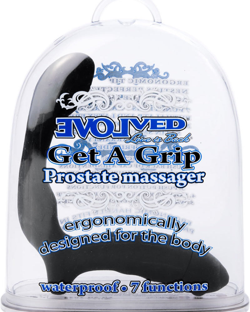 Masajeador de próstata Get A Grip resistente al agua de 5,5 pulgadas, color negro