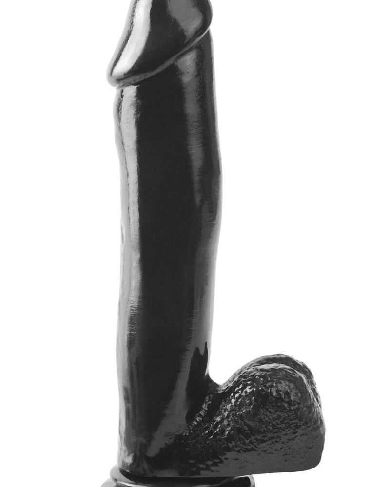 Basix Rubber Works - Pene de 12 pulgadas con ventosa, color negro
