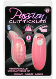 Bala vibradora Passion Clit Tickler con punta vibrante, 5 velocidades, resistente al agua, color rosa