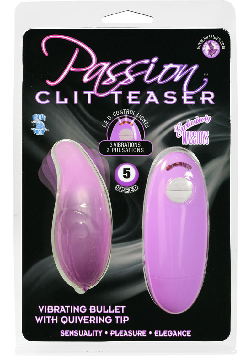 Passion Clit Teaser Vibrating Bullet With Quivering Tip 5 Speed Waterproof Lavender