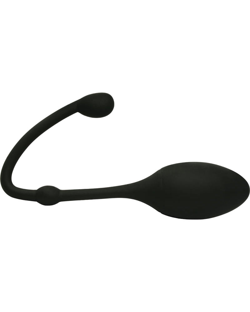 Intensificador de orgasmo con punta ovalada iOrgasm de la colección Velvet Kiss, bola con peso, resistente al agua, de silicona, color negro