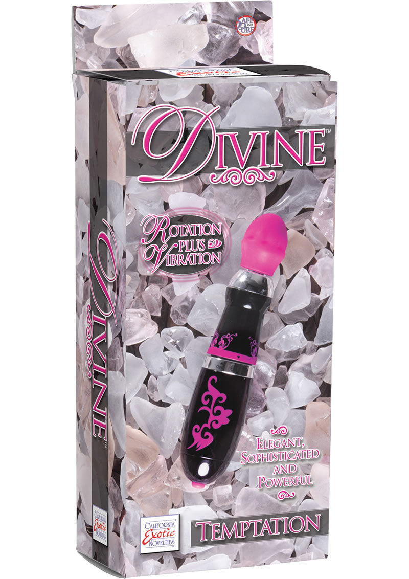 Masajeador Divine Temptation Rotation Plus Vibration de 1,25 pulgadas, color rosa y negro