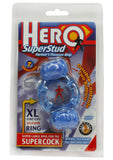 Hero Super Stud Partners Pleasure Ring XL Stretchy Silicone Ring Blue