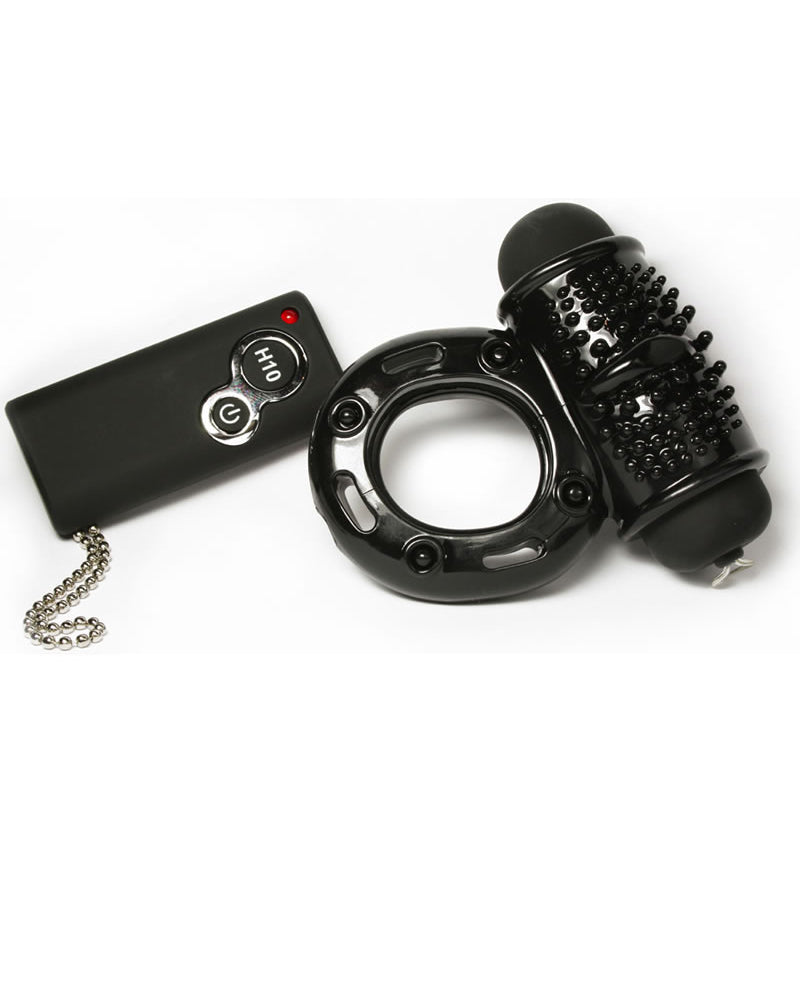 Anillo para el pene inalámbrico con control remoto Hero, resistente al agua, color negro