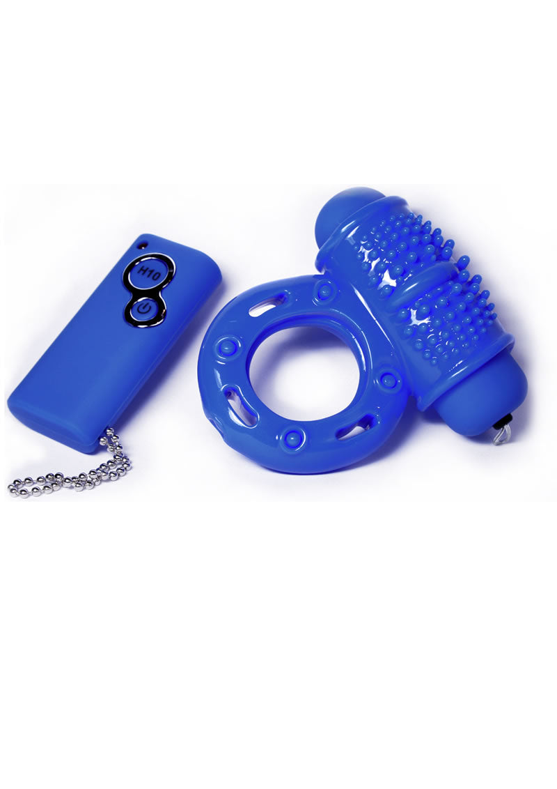 Anillo para el pene inalámbrico con control remoto Hero, resistente al agua, color azul