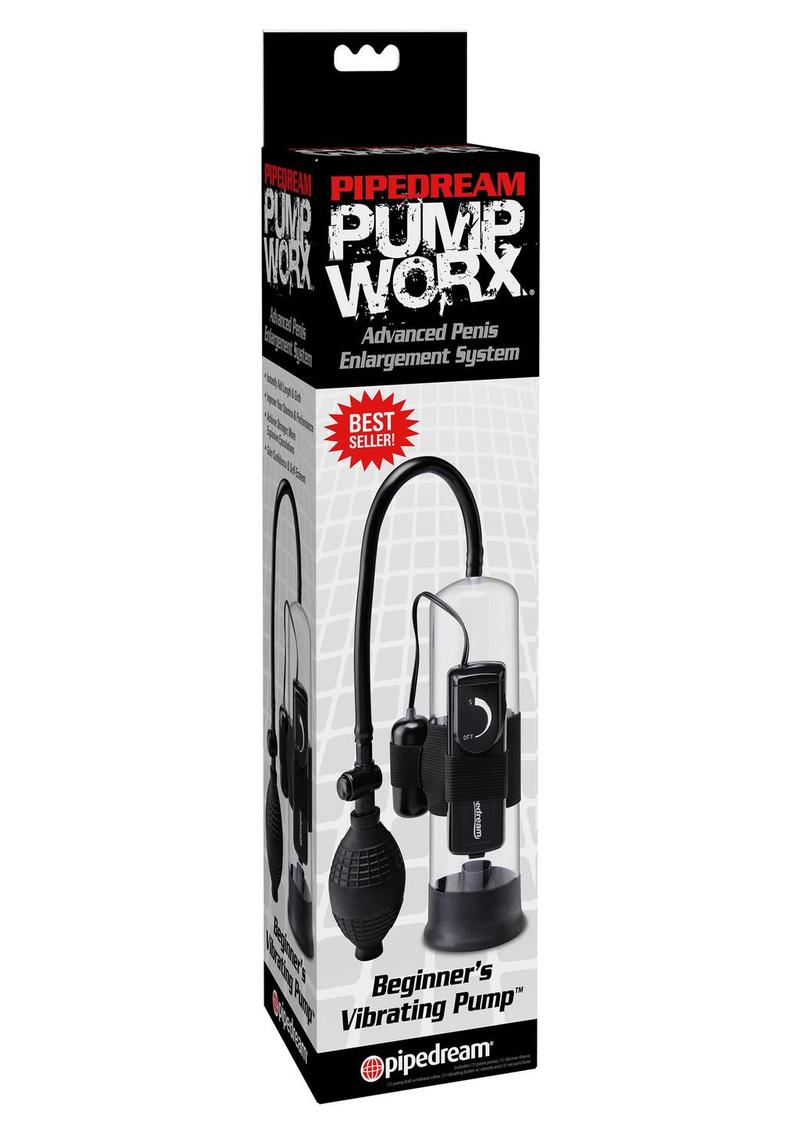 Pump Worx Beginners Vibrating Pump With Cock Ring Clear