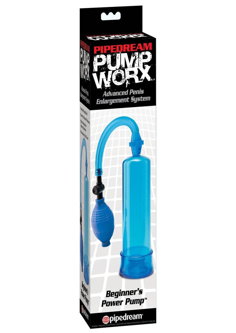 Pump Worx Beginners Power Pump With Cockring Blue