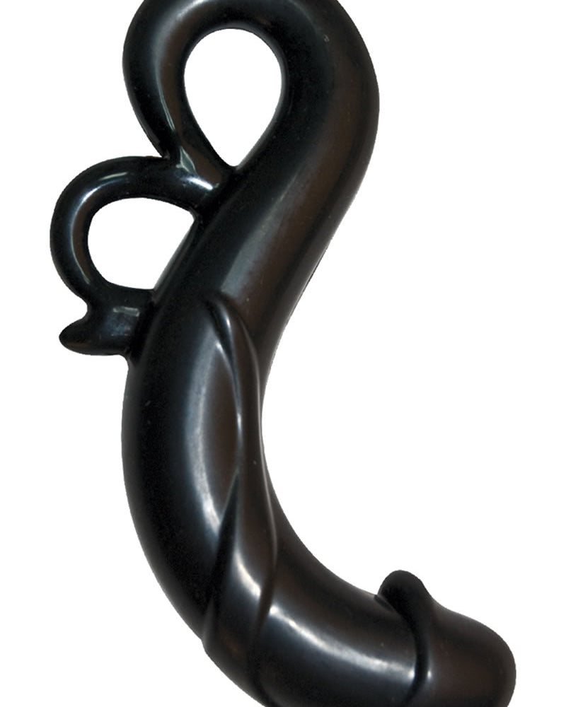 Pene de silicona impermeable Little Dragon de la colección Velvet Kiss de 5,25 pulgadas y color negro