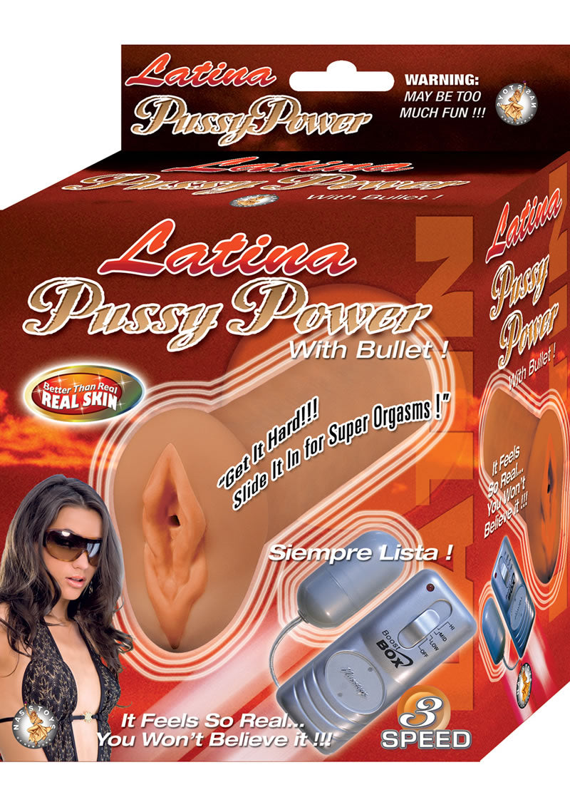 Latina Pussy Power con masturbador Bullet Pussy Flesh