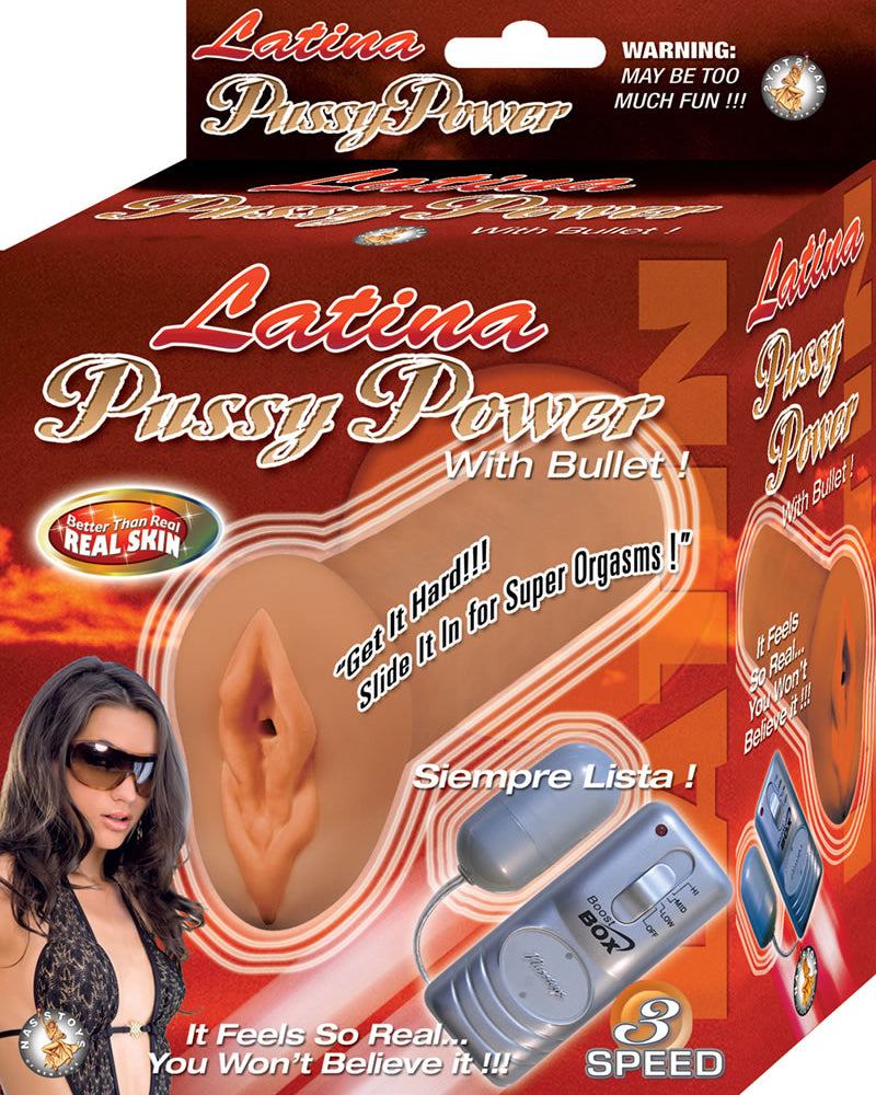 Latina Pussy Power con masturbador Bullet Pussy Flesh