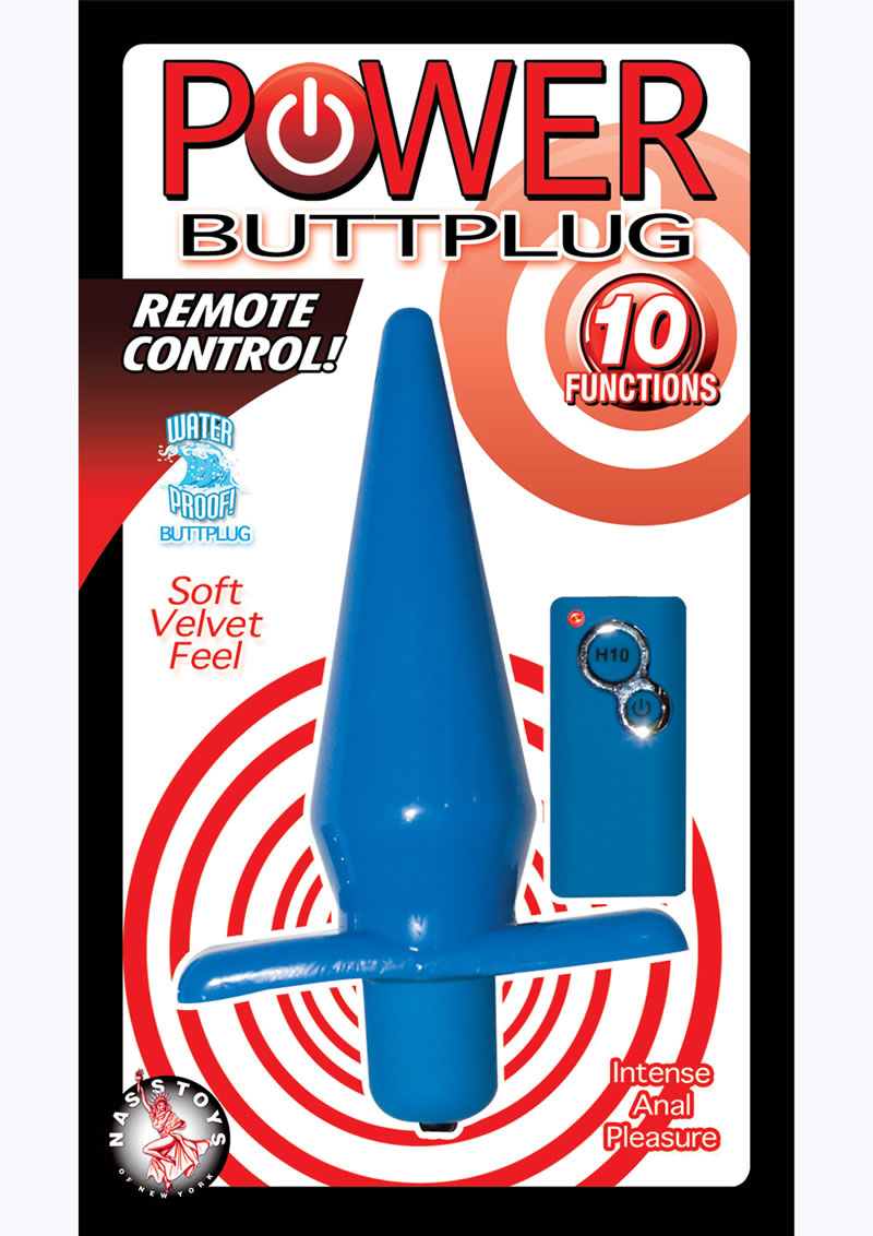 Plug anal eléctrico con control remoto, resistente al agua, 5 pulgadas, color azul