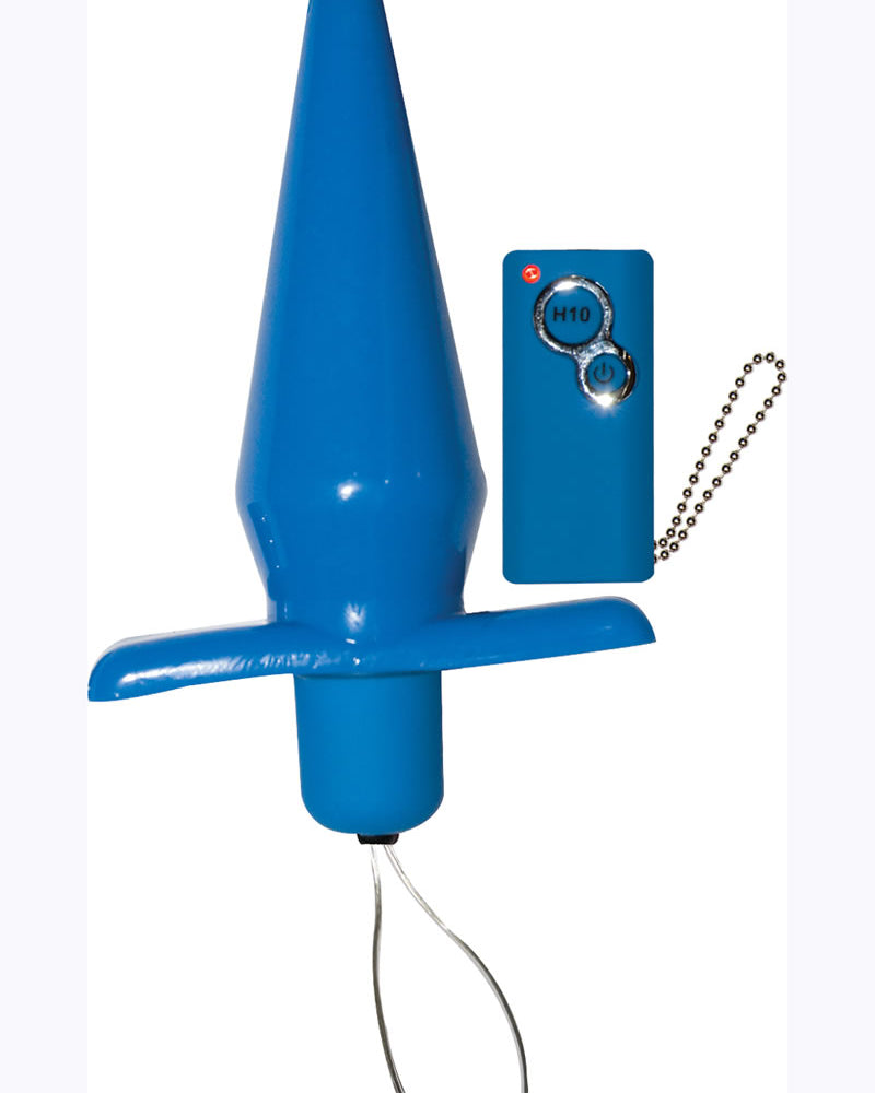 Plug anal eléctrico con control remoto, resistente al agua, 5 pulgadas, color azul