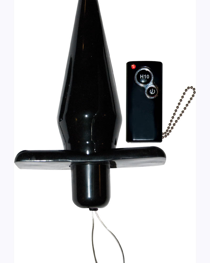 Plug anal eléctrico con control remoto, resistente al agua, 5 pulgadas, color negro