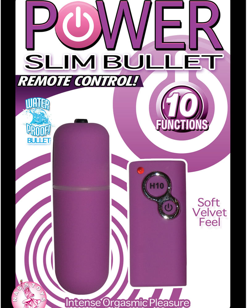 Control remoto tipo bala Power Slim resistente al agua de 2,5 pulgadas, color morado