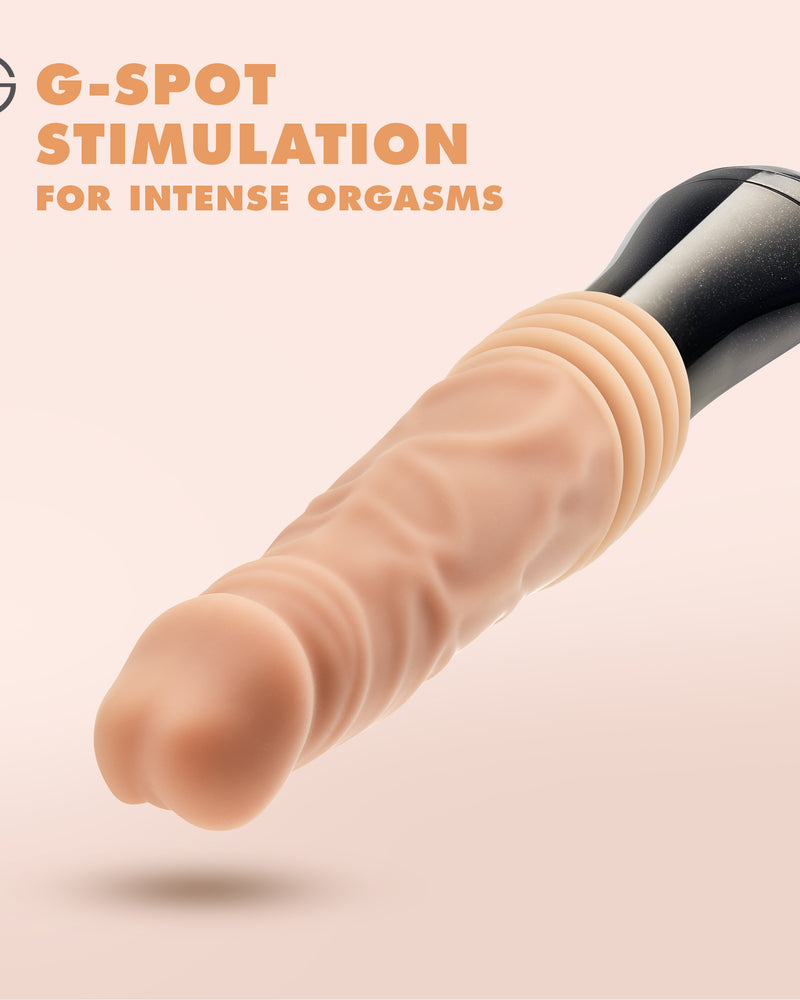 "Dr. Skin Silicone - Dr. Knight - Thrusting Gyrating Vibrating Dildo - Beige BL-52213"