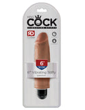 King Cock 6 Inch Vibrating Stiffy - Tan