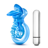 Stay Hard 10 Function Vibrating Tongue Ring - Blue