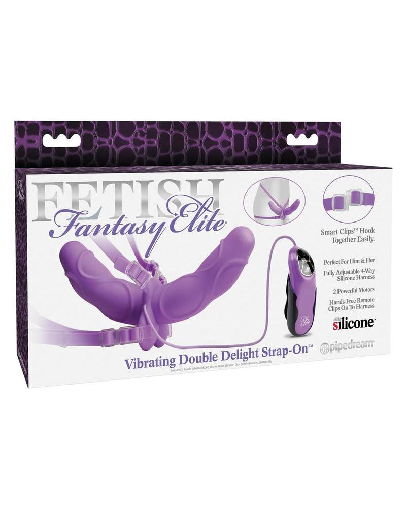 Fetish Fantasy Elite - Correa vibradora doble placer, color morado