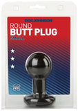 Round Butt Plug Small 3 Inch Black