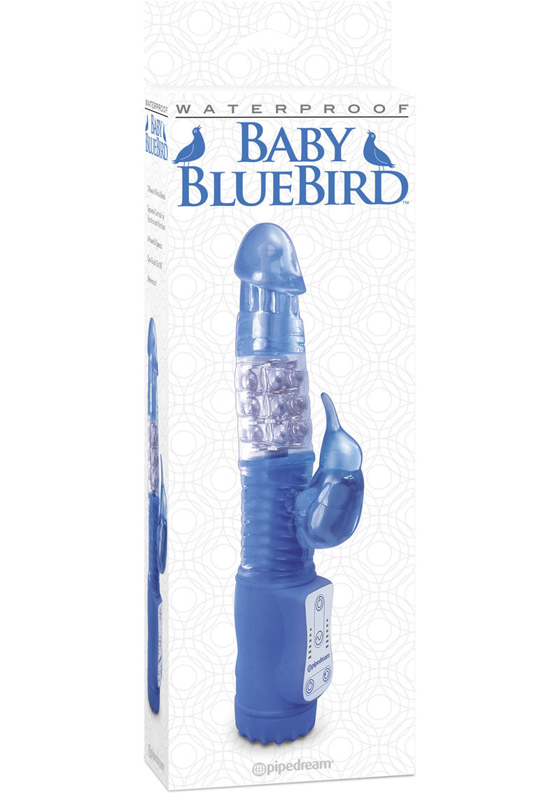 Vibrador Baby Bluebird resistente al agua de 10,25 pulgadas, color azul