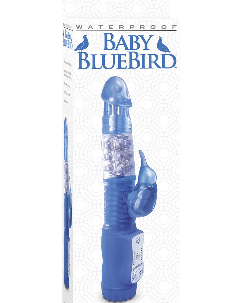 Vibrador Baby Bluebird resistente al agua de 10,25 pulgadas, color azul