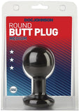 Round Butt Plug Medium 3.5 Inch Black