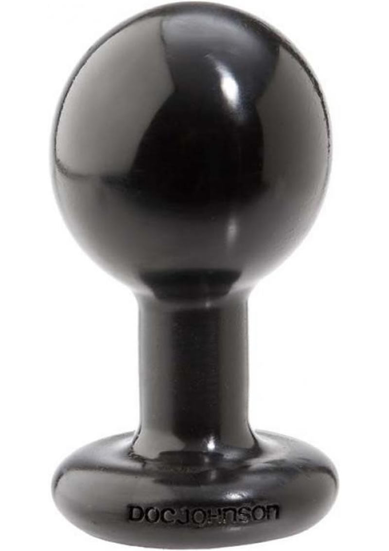 Round Butt Plug Medium 3.5 Inch Black