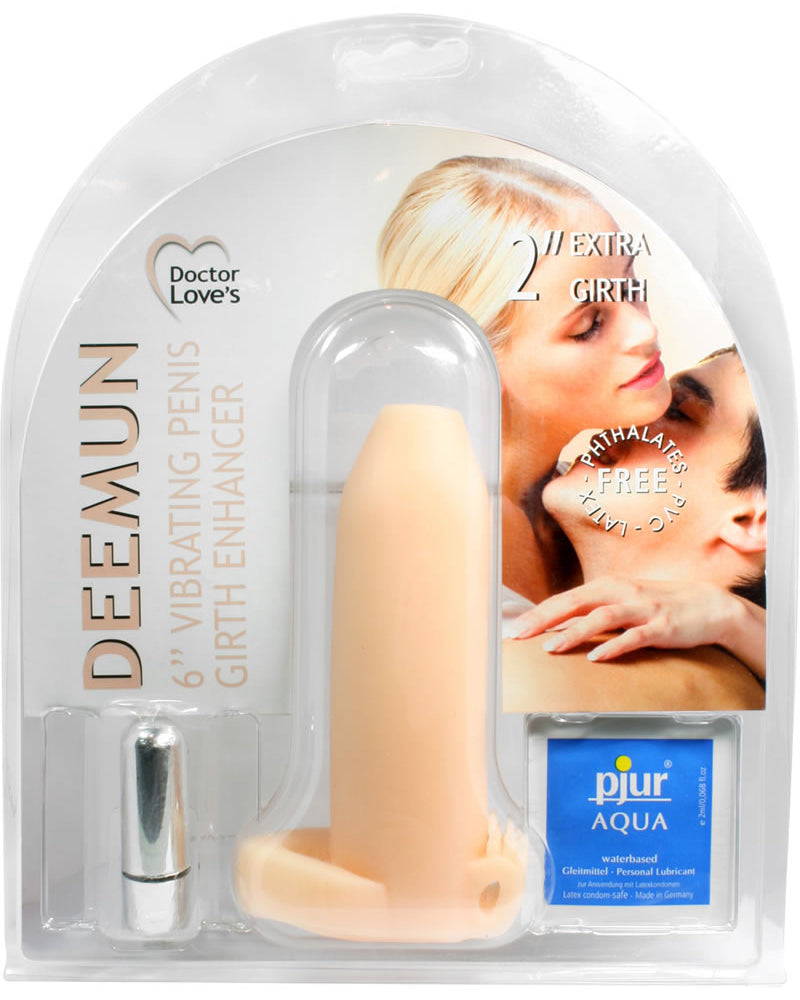 El Doctor Loves Deemun - Amplificador de circunferencia del pene con vibración de 6 pulgadas